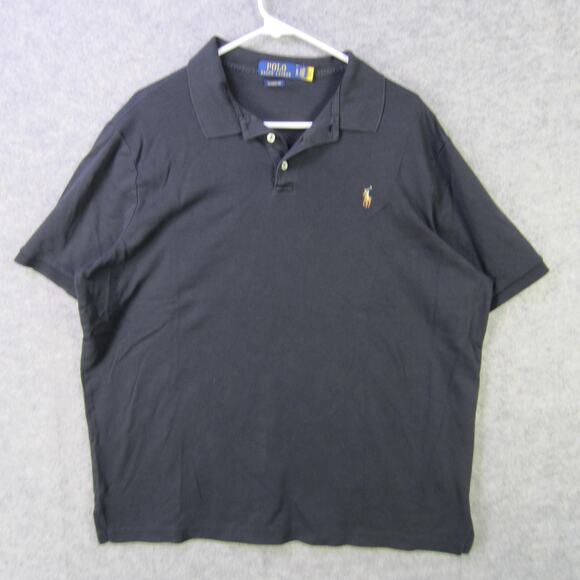Ralph Lauren Polo Shirt Mens Extra Large Black Classic Fit Embroidered Pony - Picture 1 of 6